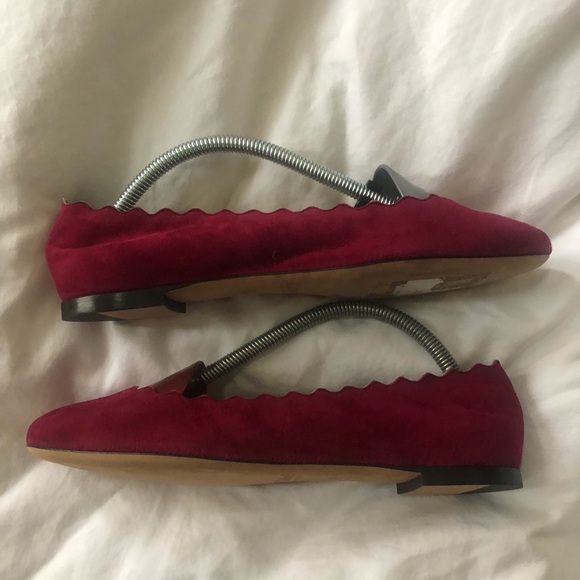 Chloe Raspberry Suede flats - Picture 3 of 6